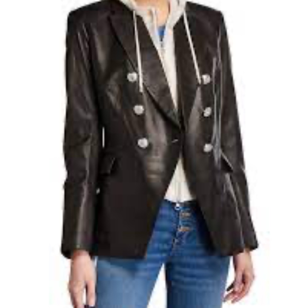 Authentic Veronica Beard Leather Miller Dickey Jacket